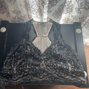 Black/Champagne Torrid Lace Bralette
